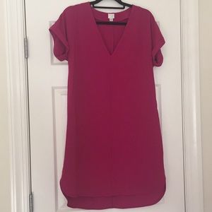 A New Day Fuchsia Crepe Shift Dress. Worn Once